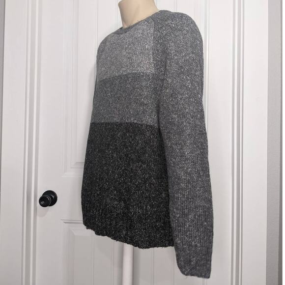 Club Room Sweater XL Men's Knit Colorblock Crewneck Charcoal Heather Gray Career - Picture 6 of 7